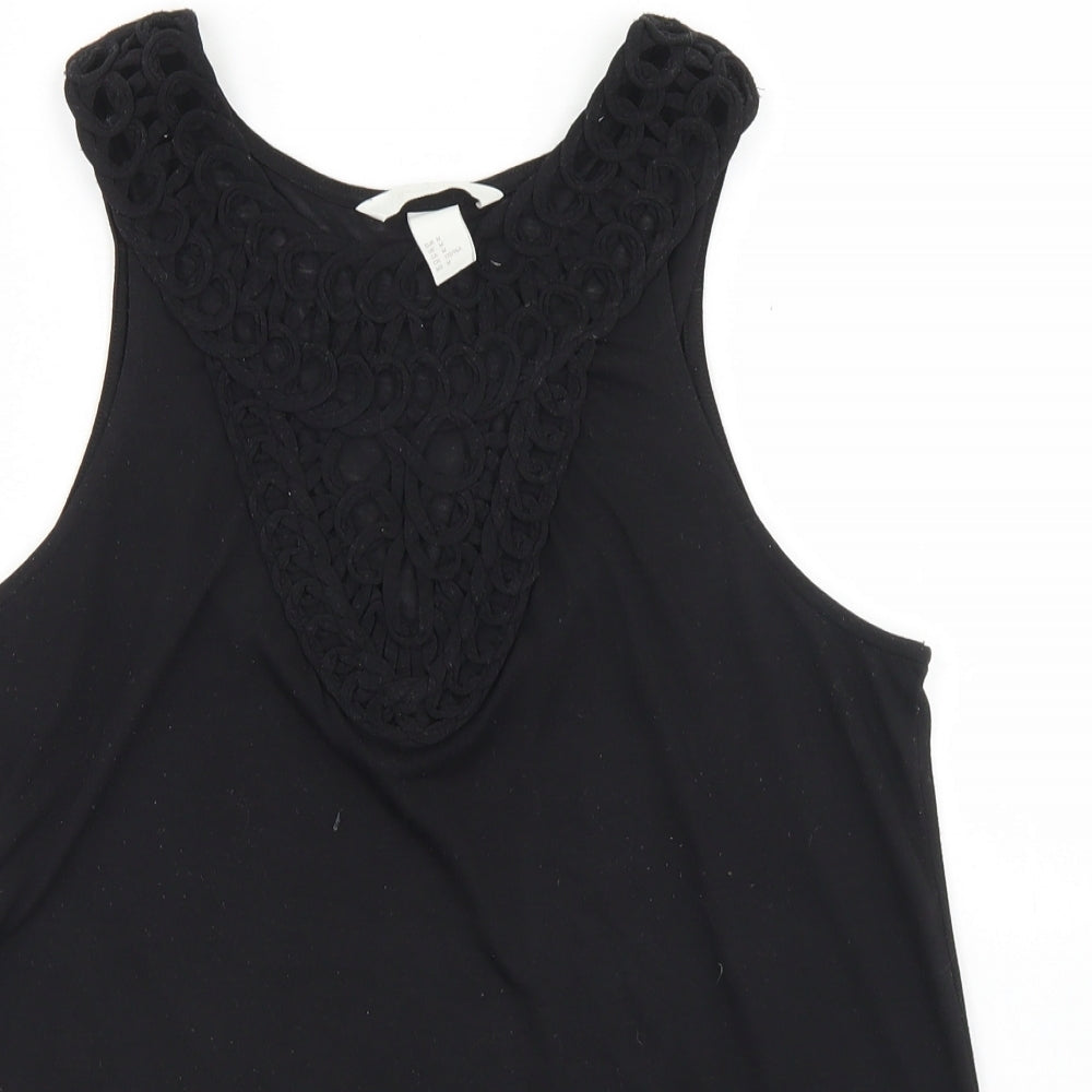 Womens UK Size M H&M Black Basic Tank
