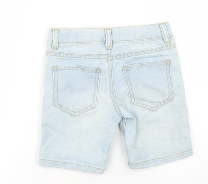 Denim Co Girls Blue  Cotton Boyfriend Shorts Size 3-4 Years  Regular