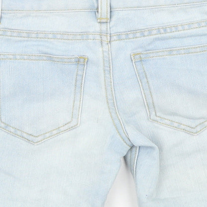 Denim Co Girls Blue  Cotton Boyfriend Shorts Size 3-4 Years  Regular
