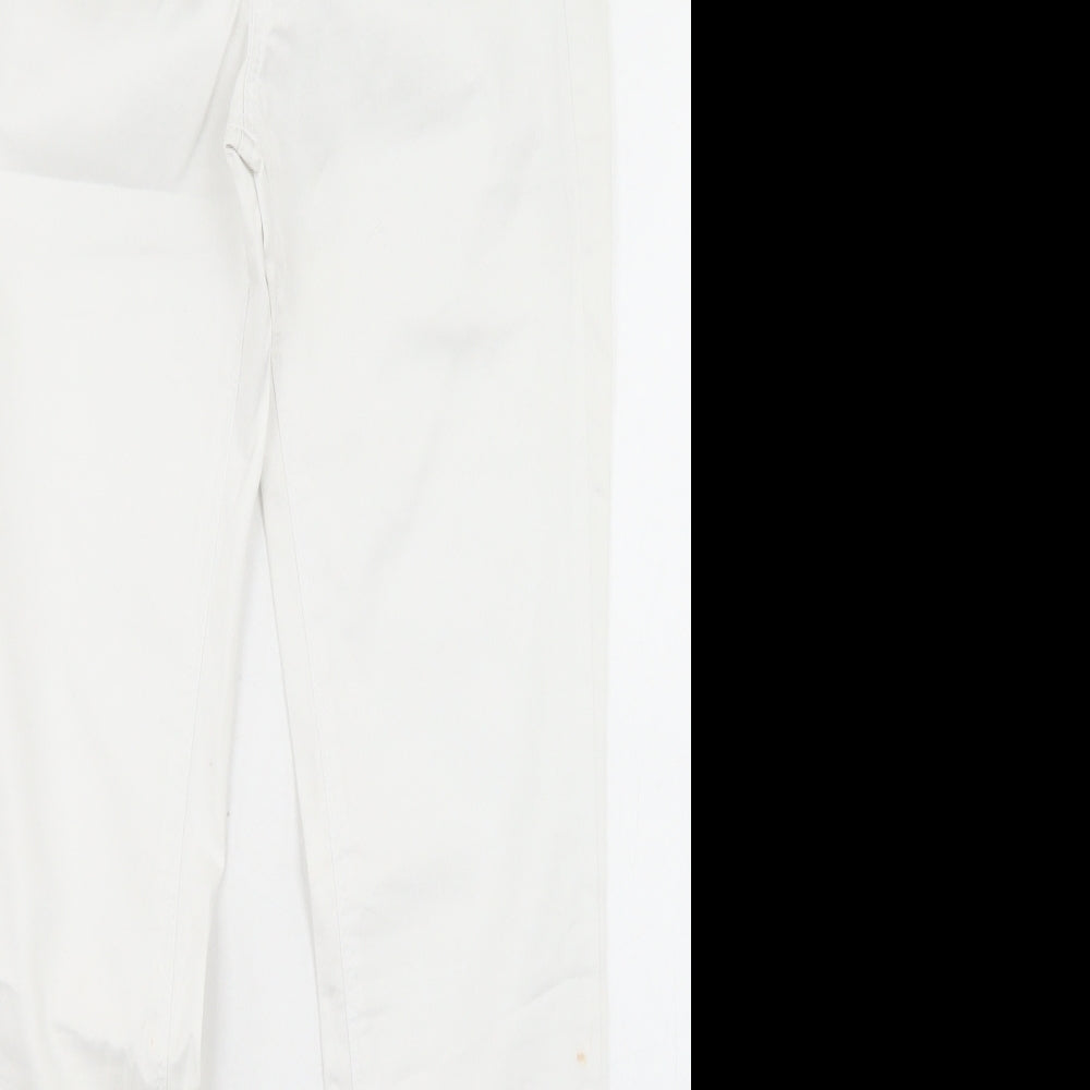 United Colors of Benetton Womens White  Cotton Skinny Jeans Size 8 L29 in Regular Button