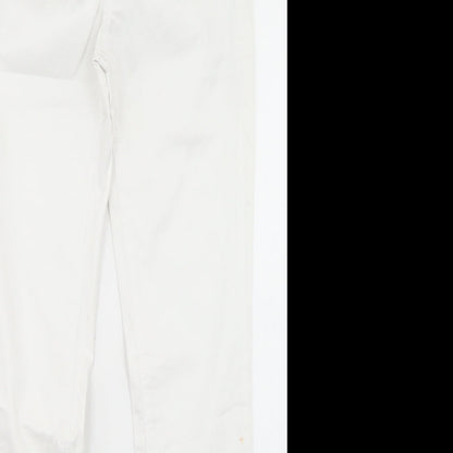 United Colors of Benetton Womens White  Cotton Skinny Jeans Size 8 L29 in Regular Button