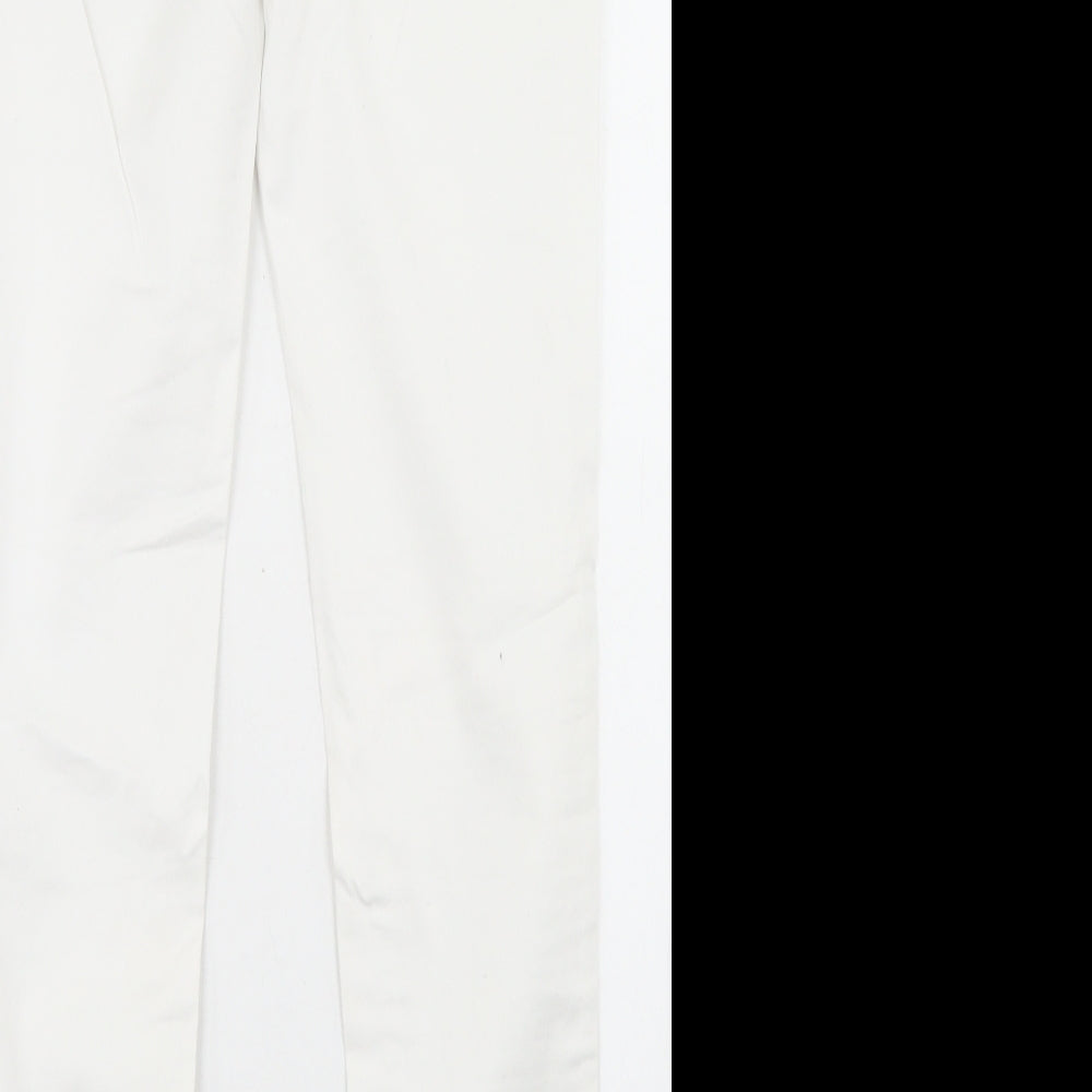 United Colors of Benetton Womens White  Cotton Skinny Jeans Size 8 L29 in Regular Button