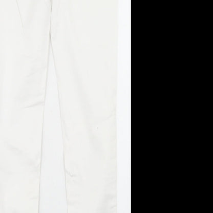 United Colors of Benetton Womens White  Cotton Skinny Jeans Size 8 L29 in Regular Button