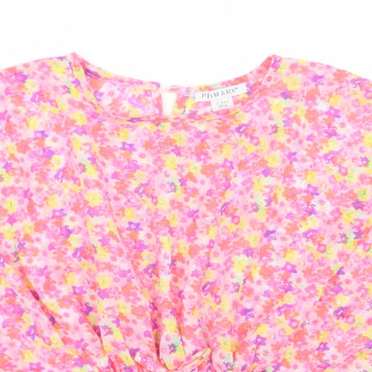 Primark Girls Pink Floral Polyester Kaftan  Size 2-3 Years  Round Neck Button - Swim Wear
