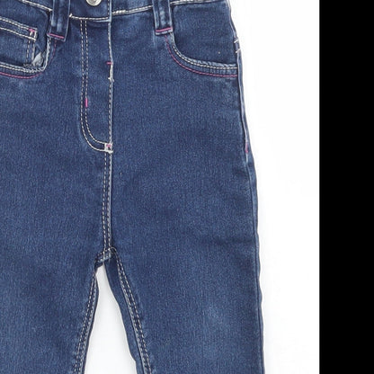 Young Dimensions Girls Blue  Cotton Cargo Jeans Size 18-24 Months  Snap