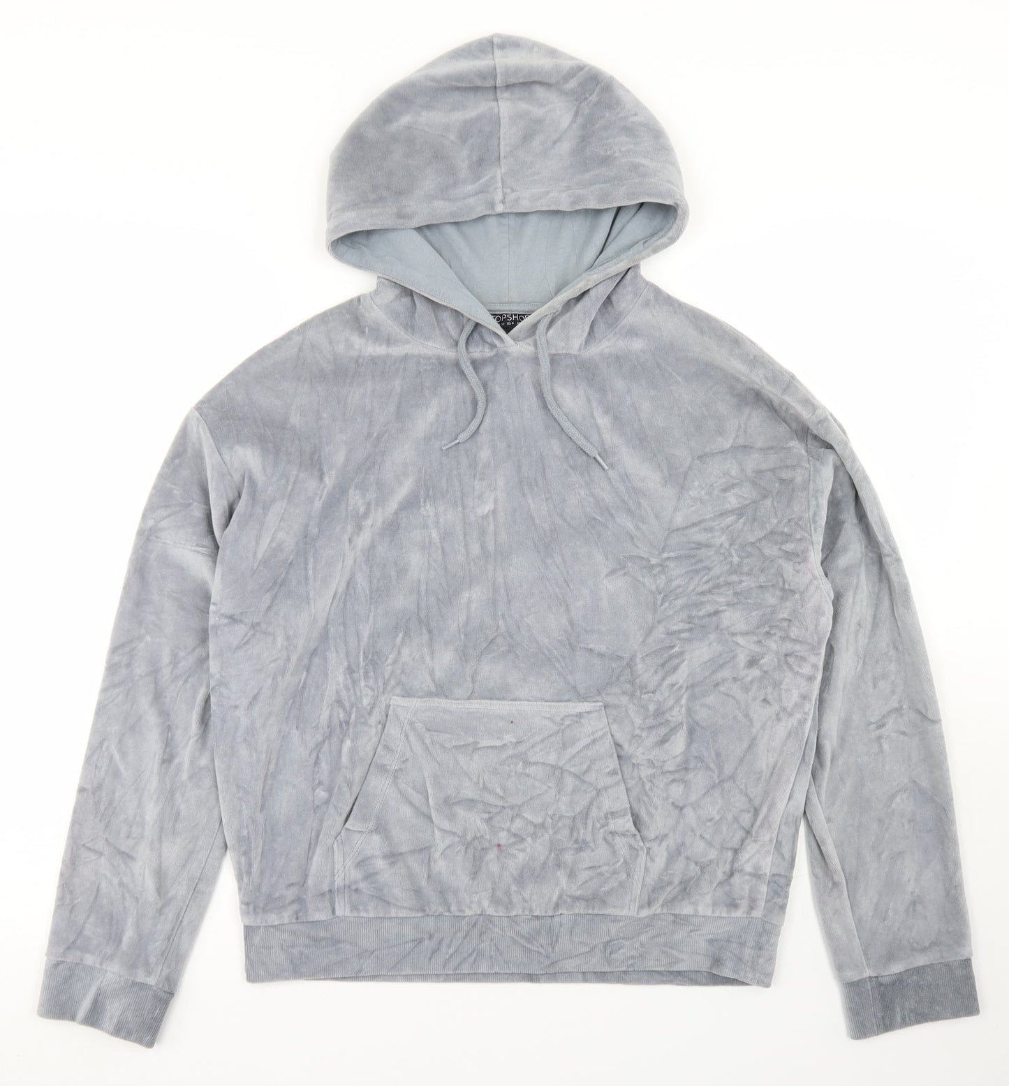 Topshop Womens Grey  Cotton Pullover Hoodie Size 8