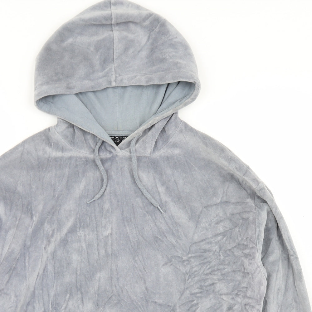 Topshop Womens Grey  Cotton Pullover Hoodie Size 8