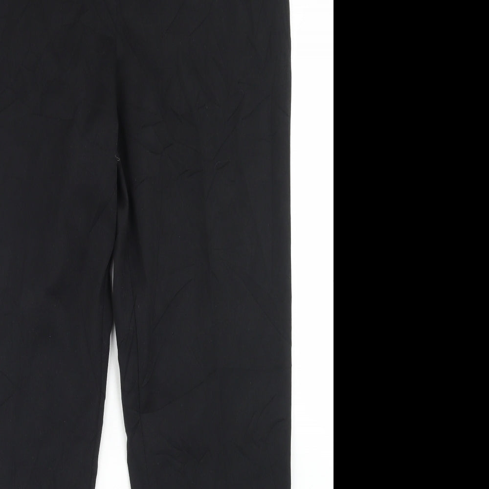 TU Womens Black  Polyester Dress Pants Trousers Size 12 L30 in Regular Hook & Eye