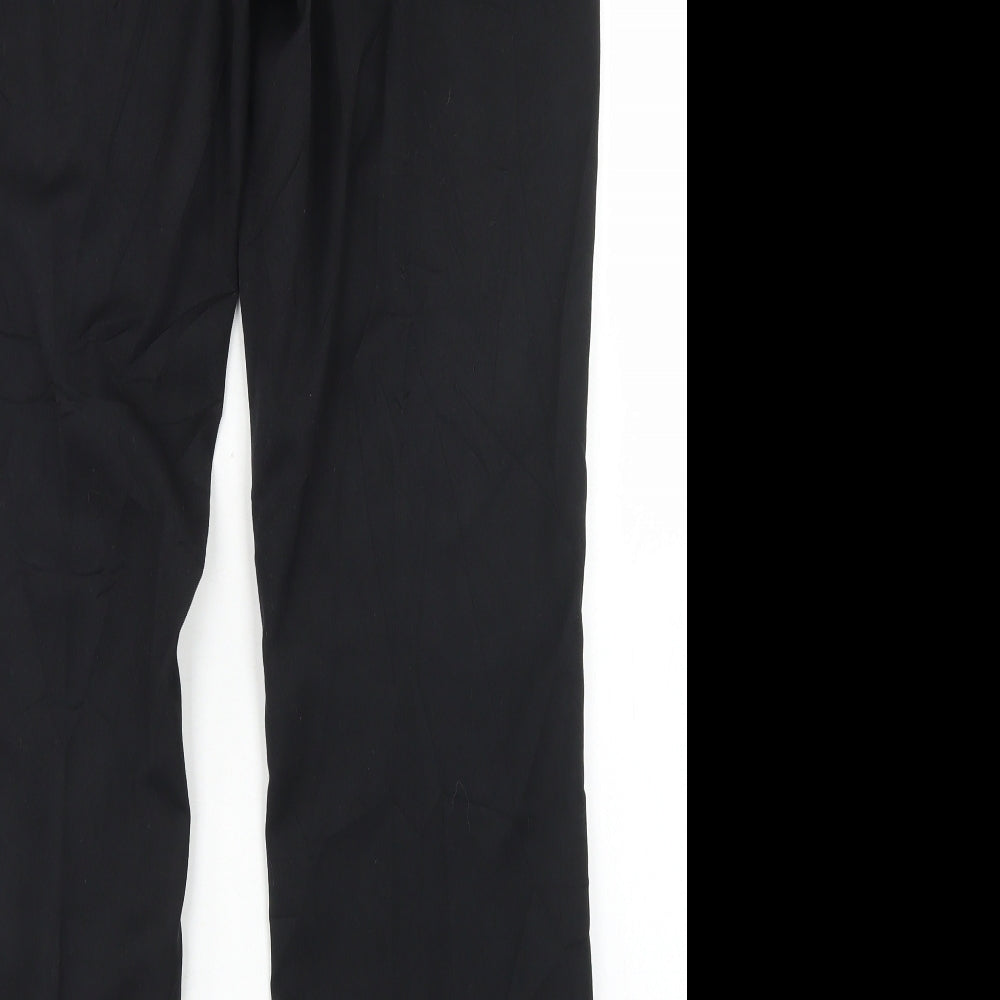 TU Womens Black  Polyester Dress Pants Trousers Size 12 L30 in Regular Hook & Eye