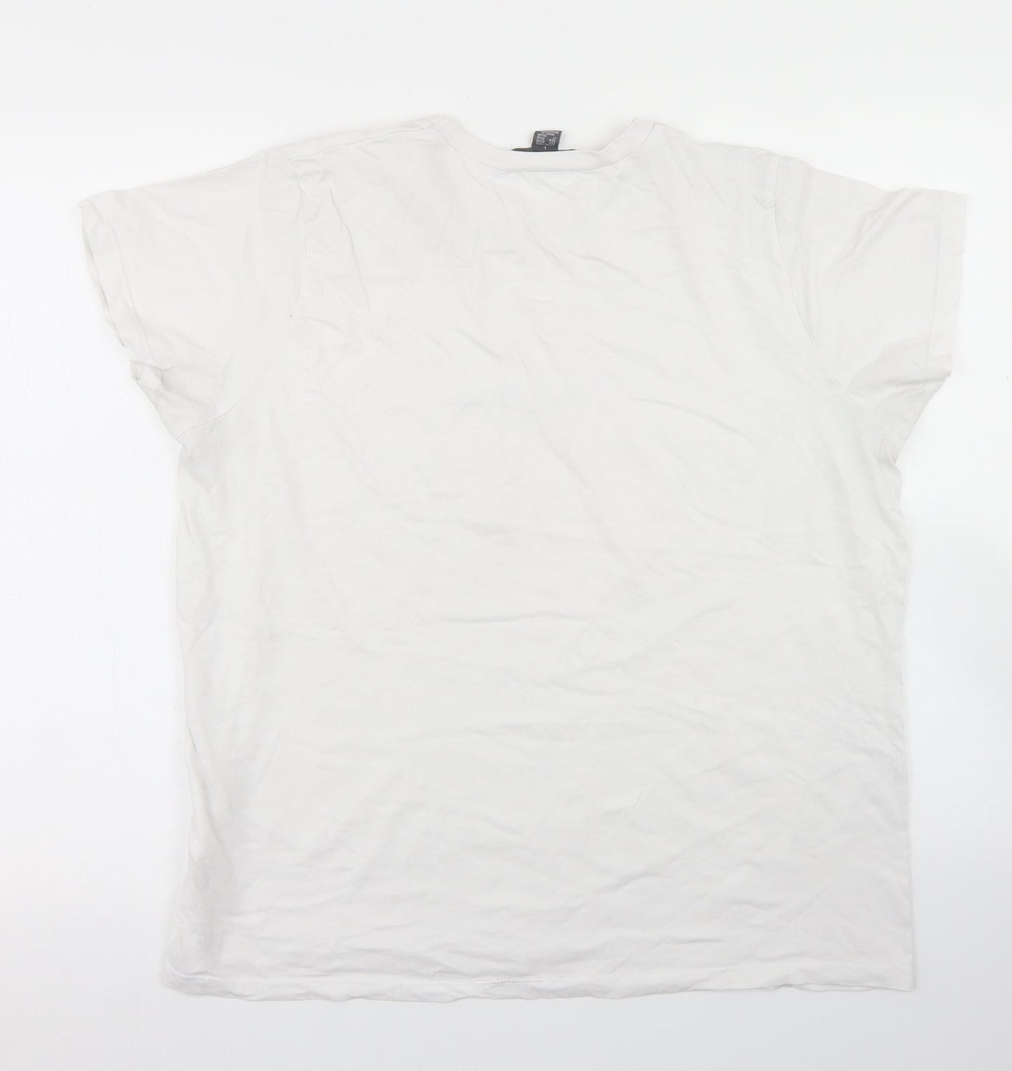 Primark Womens White  Cotton Basic T-Shirt Size L Crew Neck - Cool to be Kind