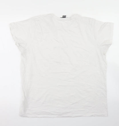 Primark Womens White  Cotton Basic T-Shirt Size L Crew Neck - Cool to be Kind