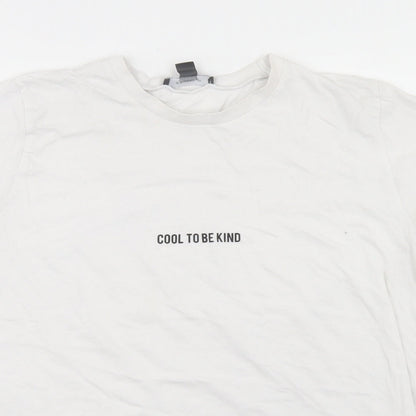 Primark Womens White  Cotton Basic T-Shirt Size L Crew Neck - Cool to be Kind