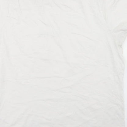Primark Womens White  Cotton Basic T-Shirt Size L Crew Neck - Cool to be Kind