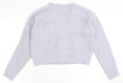 Candy Couture Girls Purple V-Neck  Acrylic Cardigan Jumper Size 13 Years  Button