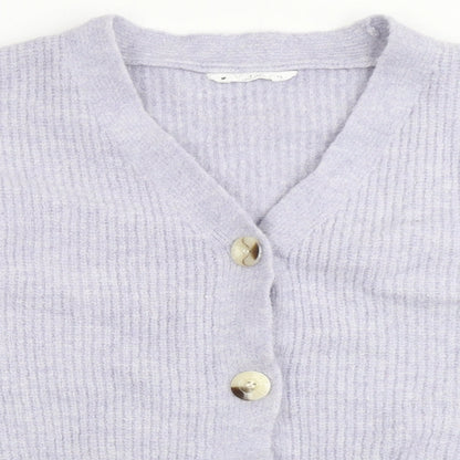 Candy Couture Girls Purple V-Neck  Acrylic Cardigan Jumper Size 13 Years  Button