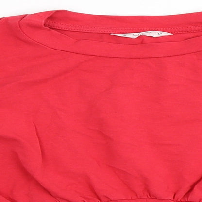 Candy Couture Girls Pink  Cotton Cropped T-Shirt Size 12 Years Round Neck