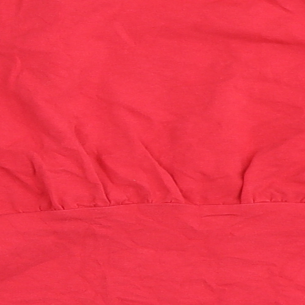 Candy Couture Girls Pink  Cotton Cropped T-Shirt Size 12 Years Round Neck