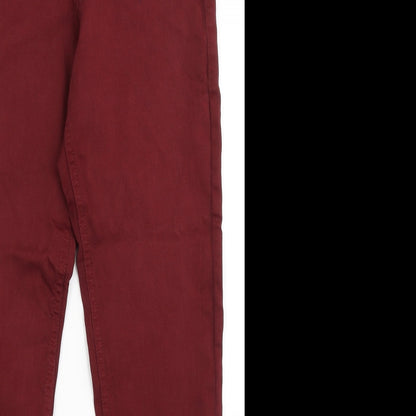 Womens UK Size 10 Marks and Spencer Regular Fit Skinny Red Jeans