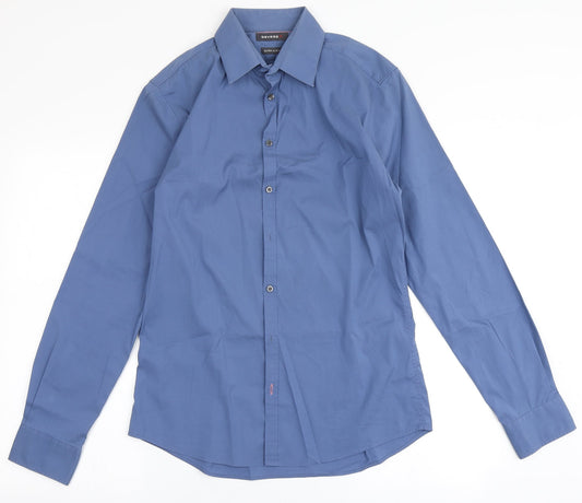 Mens UK Size M Devred Blue  Button-Up Long Sleeve Casual Shirt