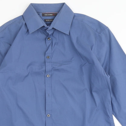 Mens UK Size M Devred Blue  Button-Up Long Sleeve Casual Shirt