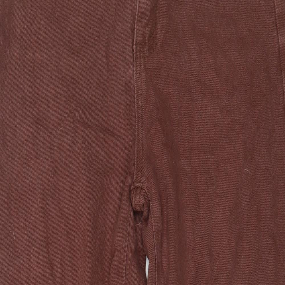 SheIn Womens Brown  Cotton Straight Jeans Size XS L27 in Regular Zip