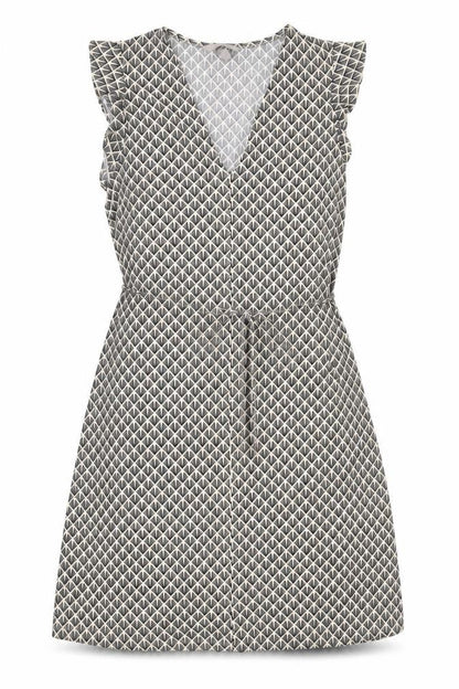 H&M Womens Black Geometric Polyester A-Line  Size S  V-Neck Pullover