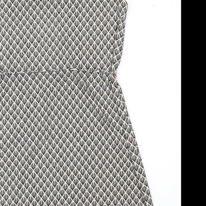 H&M Womens Black Geometric Polyester A-Line  Size S  V-Neck Pullover