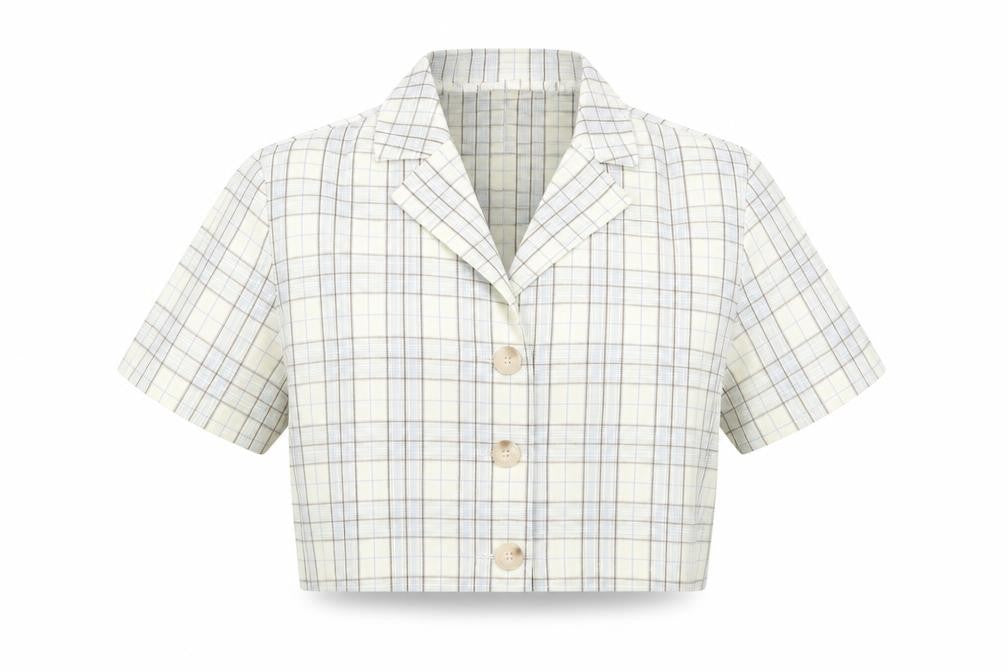Womens UK Size XS SheIn Yellow Cropped Button-Up