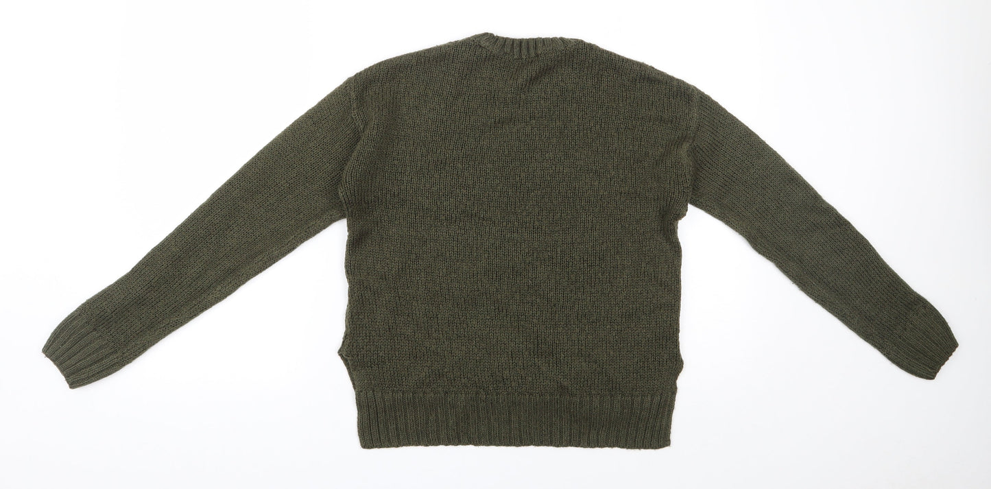 New Look 915 Generation Girls Green Round Neck  Polyester Pullover Jumper Size 14-15 Years  Pullover