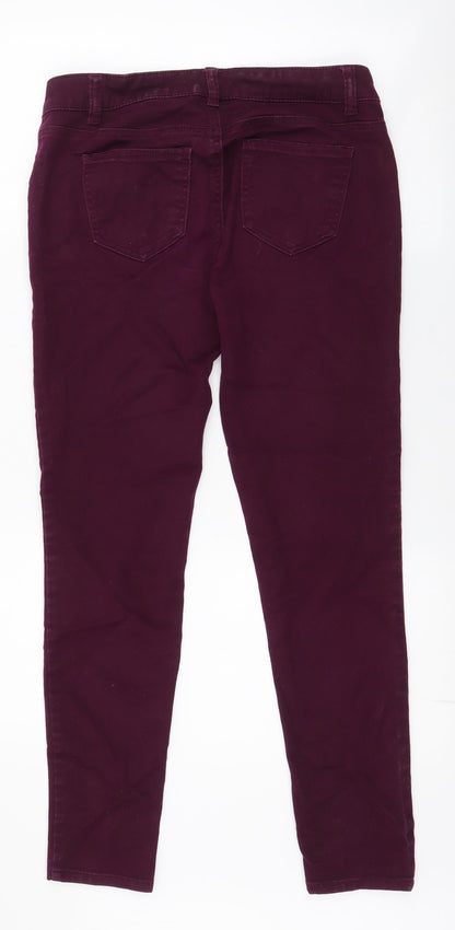Love, Fire Womens Purple  Cotton Skinny Jeans Size 10 L28 in Slim Zip
