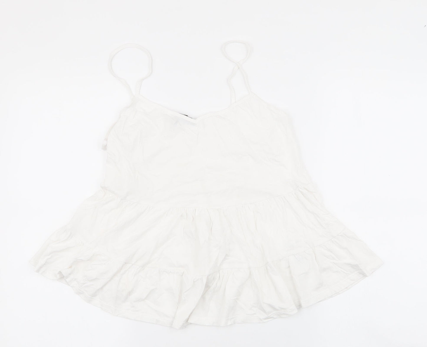 Womens UK Size 12 New Look White Jersey Tank
