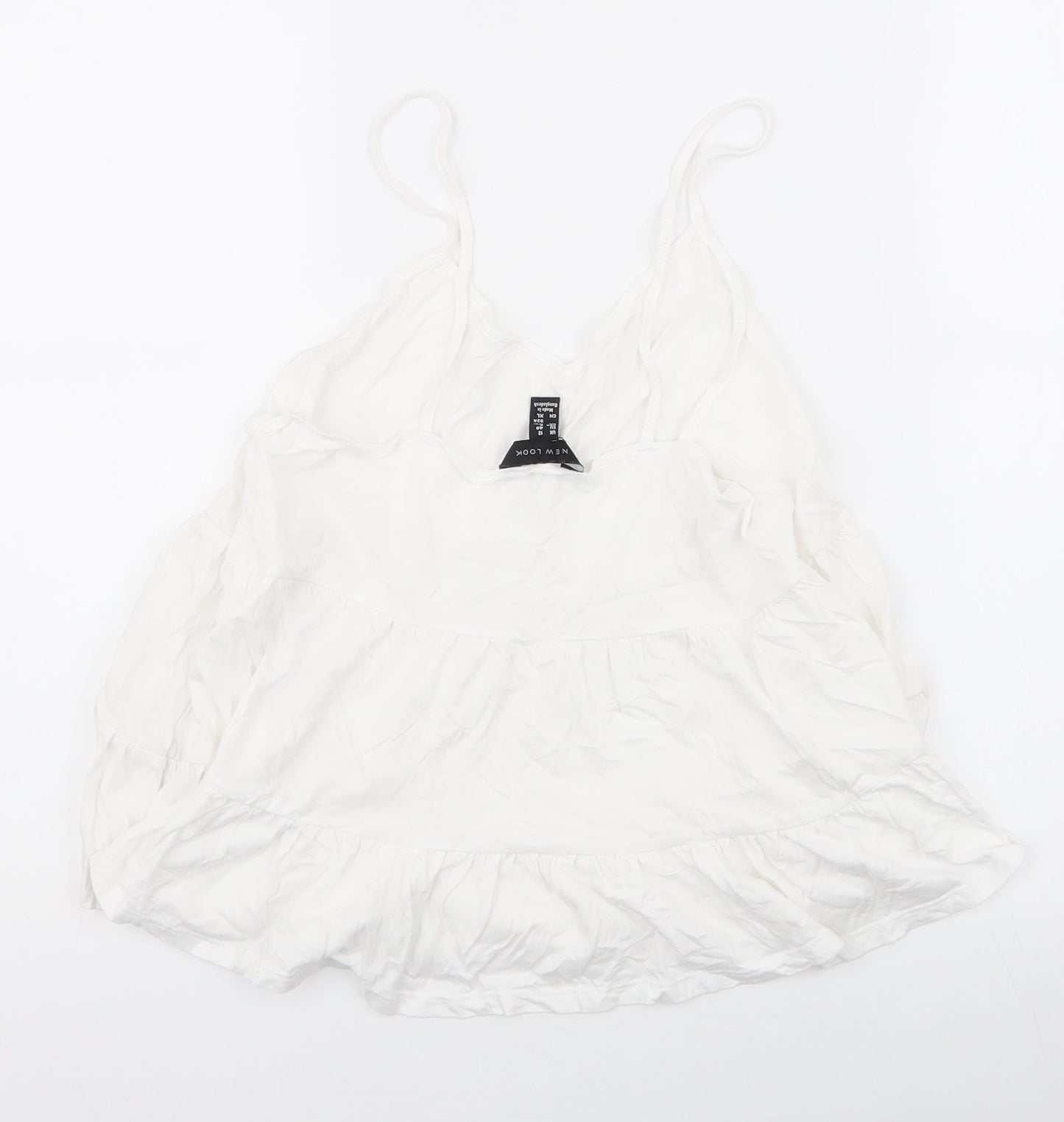 Womens UK Size 12 New Look White Jersey Tank