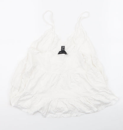 Womens UK Size 12 New Look White Jersey Tank