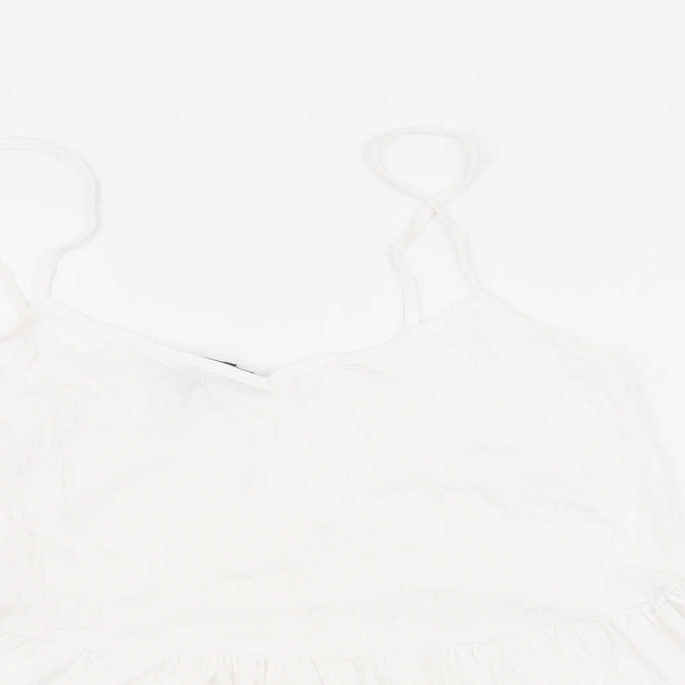 Womens UK Size 12 New Look White Jersey Tank