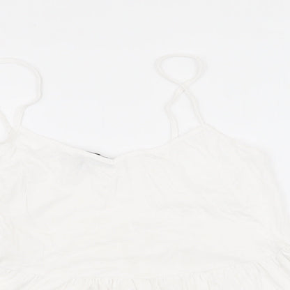 Womens UK Size 12 New Look White Jersey Tank