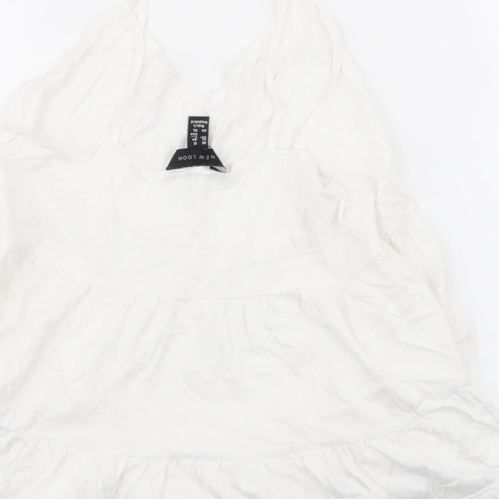 Womens UK Size 12 New Look White Jersey Tank