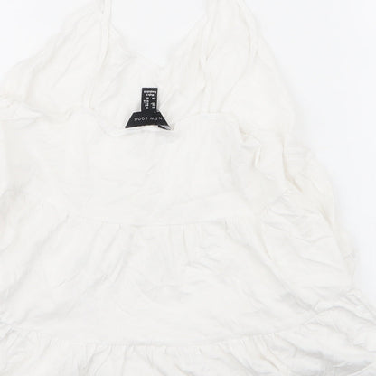 Womens UK Size 12 New Look White Jersey Tank