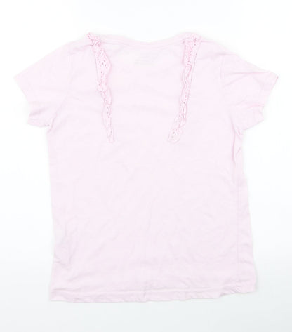 Primark Girls Pink  Cotton Jersey T-Shirt Size 11-12 Years Round Neck Pullover