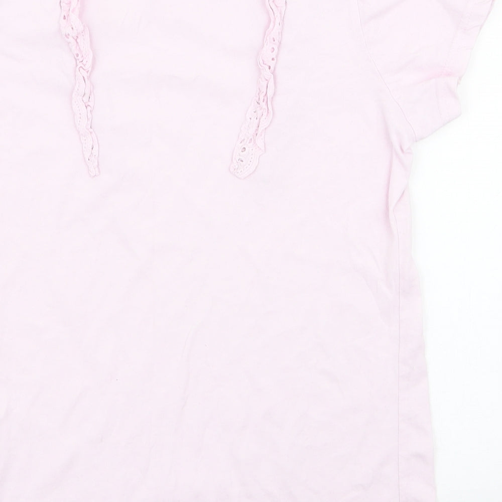 Primark Girls Pink  Cotton Jersey T-Shirt Size 11-12 Years Round Neck Pullover