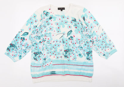 Womens UK Size L Mud Flower Multicoloured Pullover Jumper