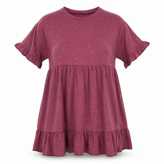 Front view of SHEIN women’s purple polyester skater dress, size XS, round neck pullover