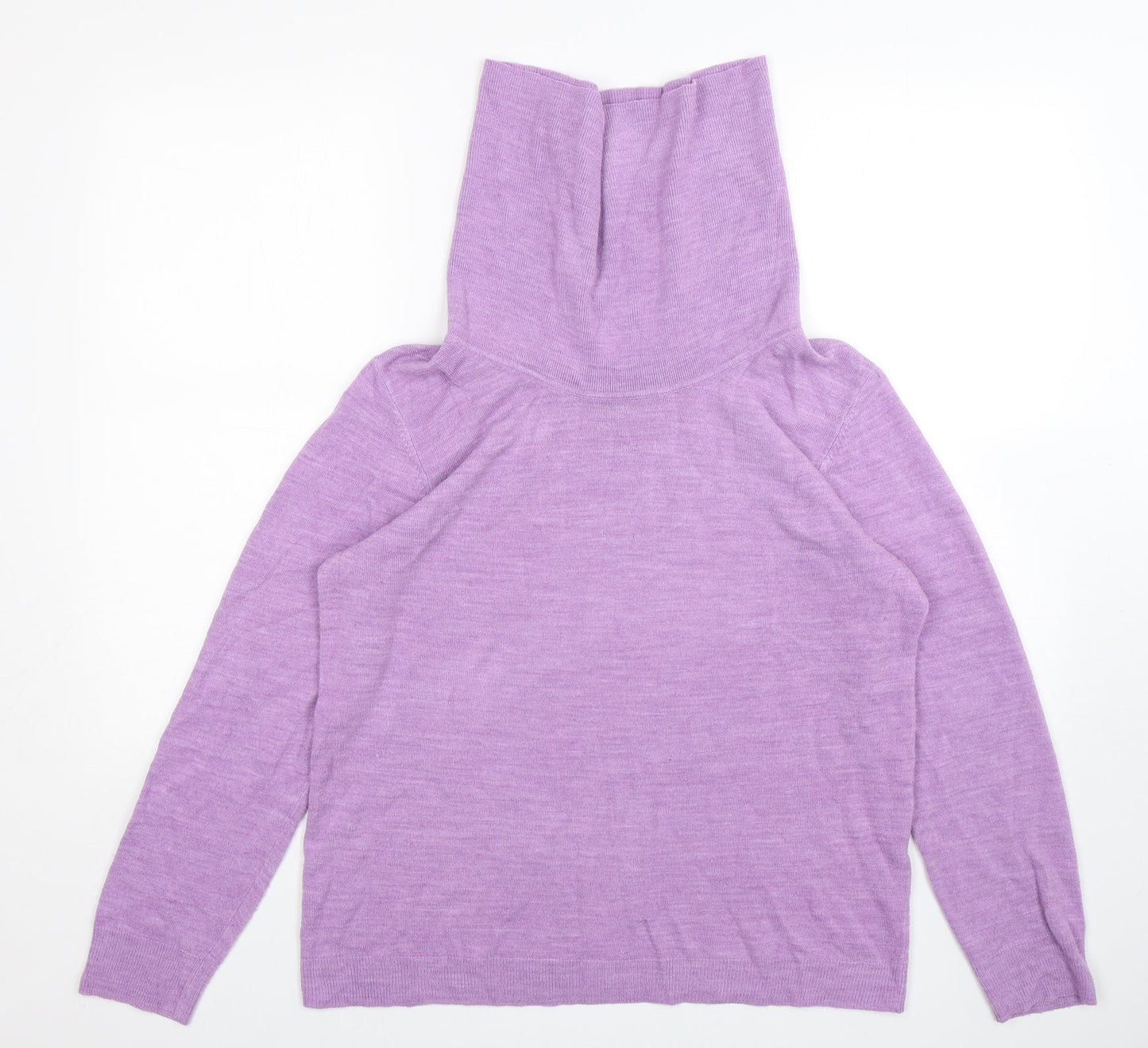 St Bernard Womens Purple Roll Neck  Acrylic Pullover Jumper Size L
