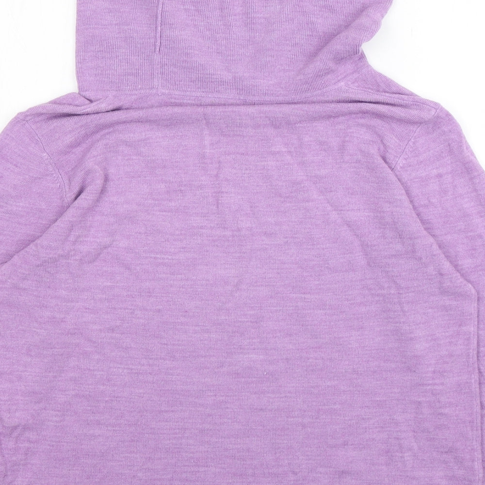 St Bernard Womens Purple Roll Neck  Acrylic Pullover Jumper Size L