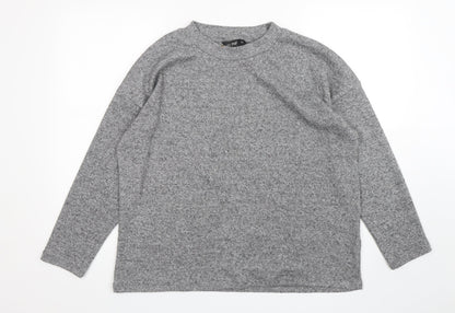 F&F Womens Grey Round Neck  Polyester Pullover Jumper Size 14