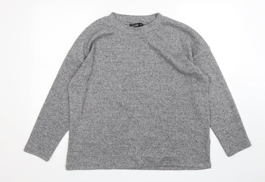 F&F Womens Grey Round Neck  Polyester Pullover Jumper Size 14