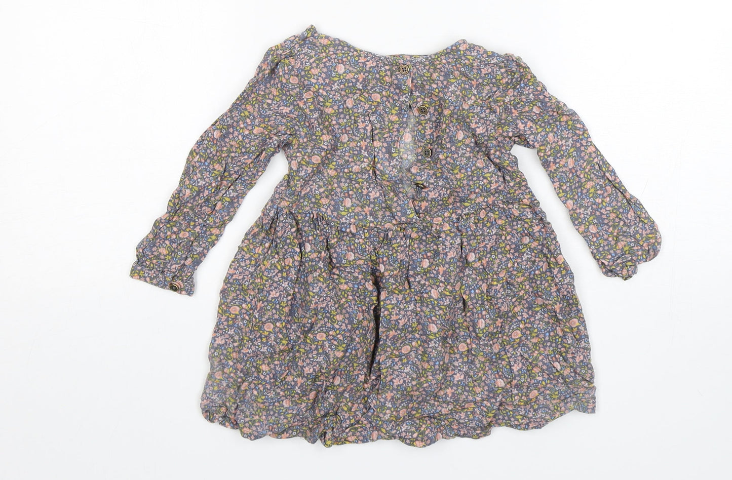 NEXT Girls Multicoloured Floral Viscose A-Line  Size 18-24 Months  Round Neck
