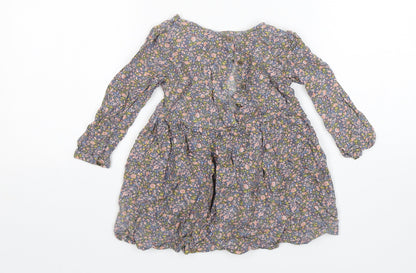 NEXT Girls Multicoloured Floral Viscose A-Line  Size 18-24 Months  Round Neck