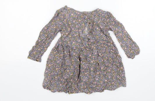 NEXT Girls Multicoloured Floral Viscose A-Line  Size 18-24 Months  Round Neck