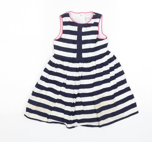 Mini Club Girls Multicoloured Striped Polyester A-Line  Size 18-24 Months  Round Neck Pullover
