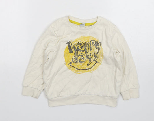 TU Boys Beige  Cotton Pullover Jumper Size 18-24 Months  Pullover